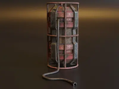 Old Sci-Fi Canister Free low-poly 3D model