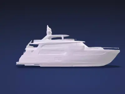 Luxury Motor Yacht Watercraft- 3D Model 3D model