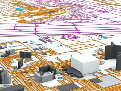 Las Vegas McCarran LAS Airport Roads Buildings and Public Trans 3D model
