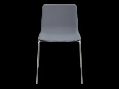 Pato 4 Leg-Chair Model-4202 Chrome Low-poly 3D model