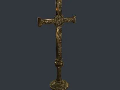 Antique Cross Low-poly 3D model