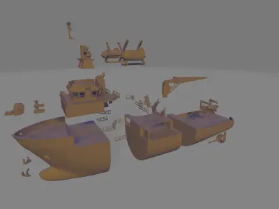 research vessel tugboat miniature 3D print model