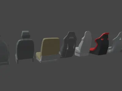 Car Seat Pack 03 Low-poly 3D model