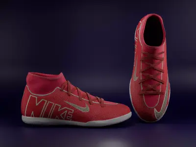 Shoes - Nike Mercurial black Low-poly 3D model red Low-poly 3D model