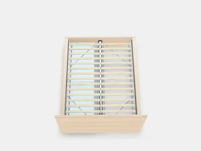 MALM Bed frame high w 2 storage boxes 1 Low-poly 3D model