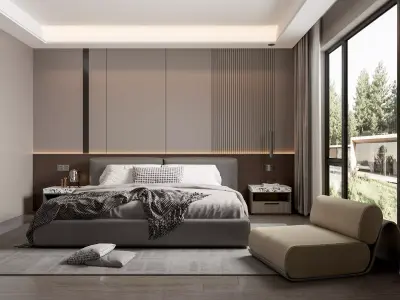 Modern Bedroom 3D Model 3D model