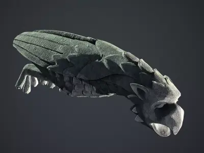 Waterspout Gargoyle Owl Parrot Low-poly 3D model