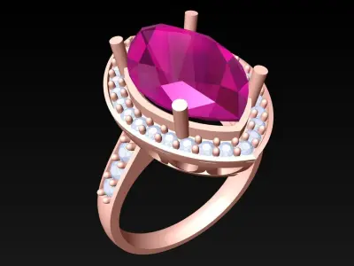 Diamond Ring - Womens Rings - N492850 3D print model