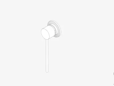 Shower Mixer - Luxury - Sleek - Wall - Backplate Low-poly 3D model