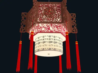 Chinese lanterns Low-poly 3D model
