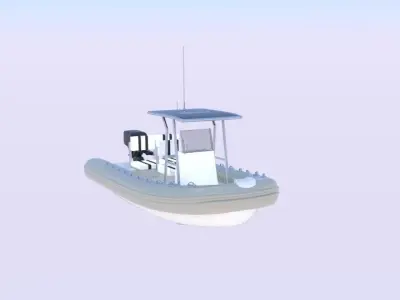 Twin Engine Inflatable Boat 3D model