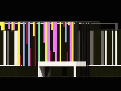 01 Office Building With Colored Panels 3D model