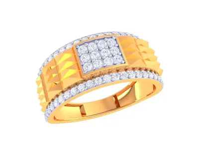 Mens gemstone diamond men Ring with details images 35 3D print model