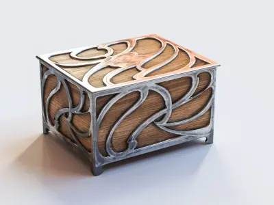Casket with metal elements 3D model