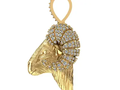 Goat Pendant  3D print model 3D print model