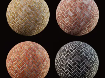 Brick-Diagonal-4Color 4k Texture