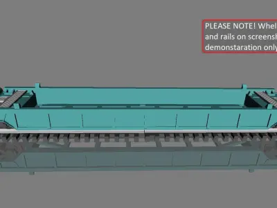 Printable Double Stack 40 ft Container Well Car in H0 Scale 3D print model