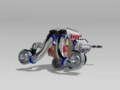 LSX Outlaw Twin Turbo Engine v3 3D print model