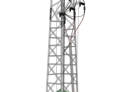 Power line tower 951 Free 3D model