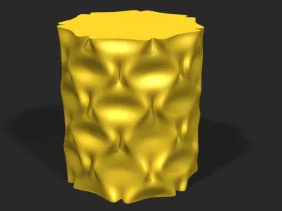 Cups and vases - crumpled surface 3D print model