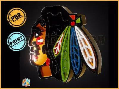 Chicago Blackhawks logo - Cinematic - 3D print 3D model
