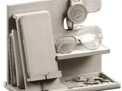 TESLYAR Wood Phone Docking Station set1 3D model