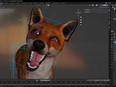 Fox Majestic Wilderness Wolf Nubis 3D Low poly Animal Model Low-poly 3D model