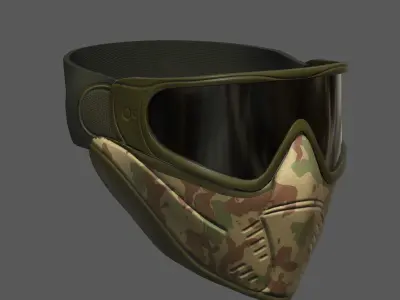 Mask helmet protection scifi military futuristic technology  Low-poly 3D model