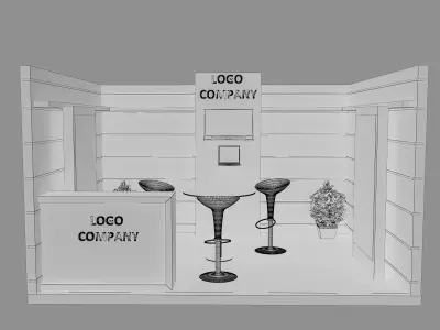 Booth Exhibition Stand a2 3D model