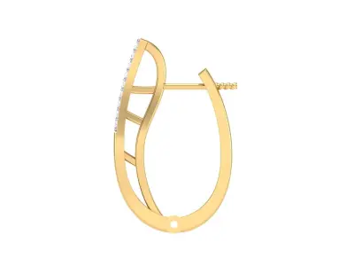 Hoops - Huggies Earrings - 15 3D print model