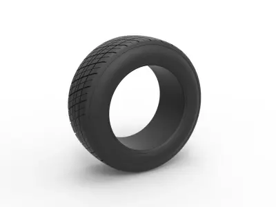 Dirt Sprint racing front tire 5 Scale 1 to 25 3D print model
