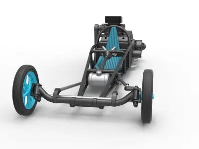 Rear engine old school dragster V2 Scale 1 to 25 3D print model