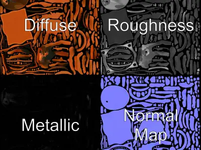 Decorative Bronze Hand Door Knocker Model Pack Low-poly 3D model