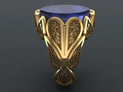  paisley men ring  3D print model