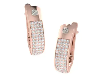 Solitaire Women Drop Earring 3dm STL OBJ FBX Render Details 3D print model 13