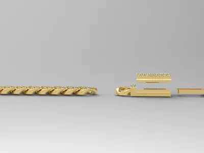 Cuban diamond link chain 8mm 3D print model