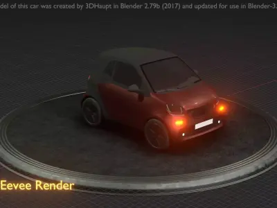 City Car 76 Small Type-E Brown Low-poly 3D model