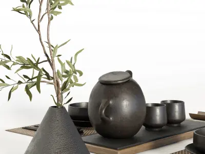 Japanese table setting 3D model