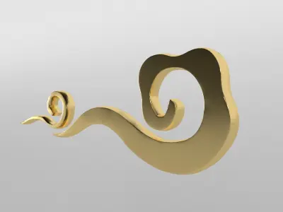 China Type Decoration Cloud v2 003 Low-poly 3D model