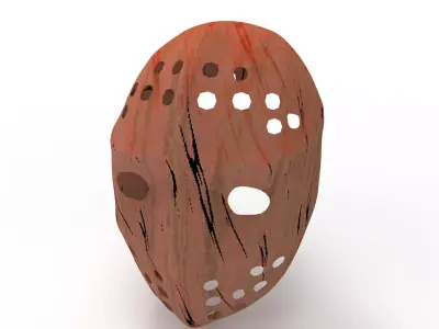 Low-poly round style hockey goalie mask Low-poly 3D model