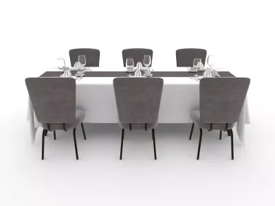 Banquet Table and Chair 149 3D model
