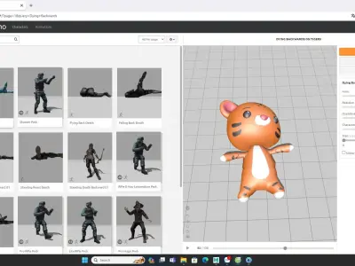 Tiger low poly animated v001 Low-poly 3D model
