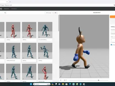 Boxing Antelope Animal Animated Low-poly 3D model