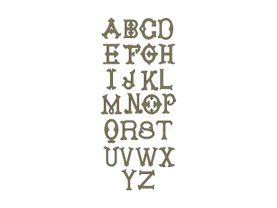 Vintage Monogram Font Letters Alphabet  3D print model