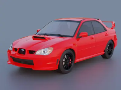 Subaru Impreza WRX STI 2006 Low-poly 3D model