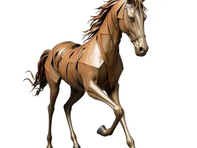 Metallic Horse Sculpture model pack Low-poly 3D model purchase