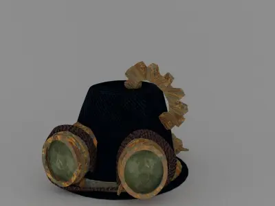 Steampunk Hat Low-poly 3D model
