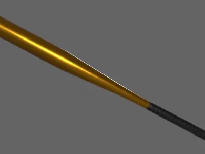 PBR Baseball Bat Yellow Low-poly 3D model