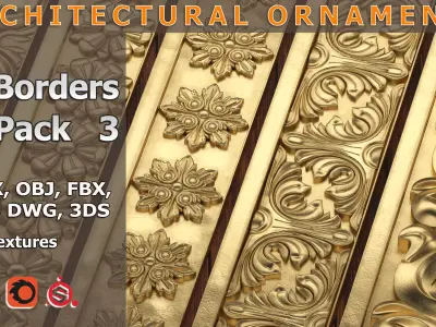 5 Borders Ornamental Pack 3 3D model