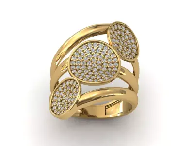 STL 3DM Print Ready Women Diamond Ring Lightweight Printable  3D print model 112